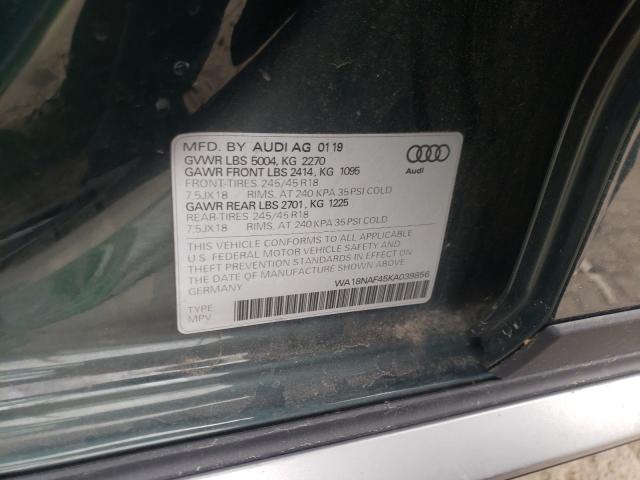 2019 AUDI A4 ALLROAD WA18NAF45KA039856