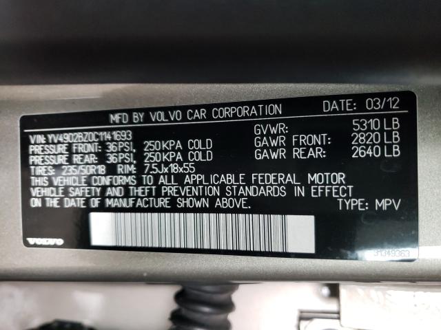 2012 VOLVO XC70 T6 YV4902BZ0C1141693