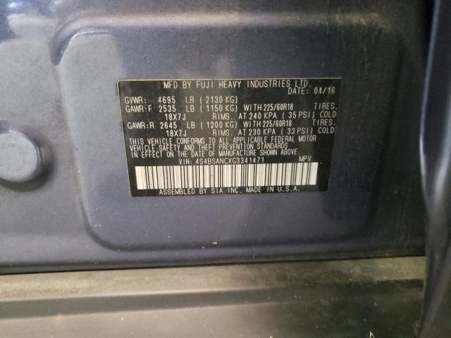 2016 SUBARU OUTBACK 2. 4S4BSANCXG3341471