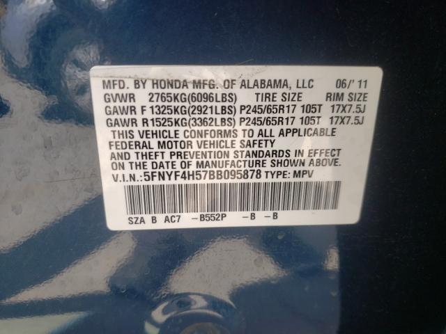 2011 HONDA PILOT 5FNYF4H57BB095878