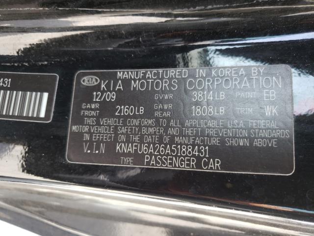 2010 KIA FORTE EX KNAFU6A26A5188431