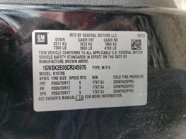 2012 CHEVROLET TAHOE SPEC 1GNSK2E00CR245976