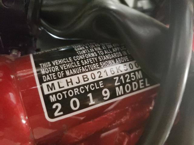 2019 HONDA Z125 M MLHJB0216K5001466