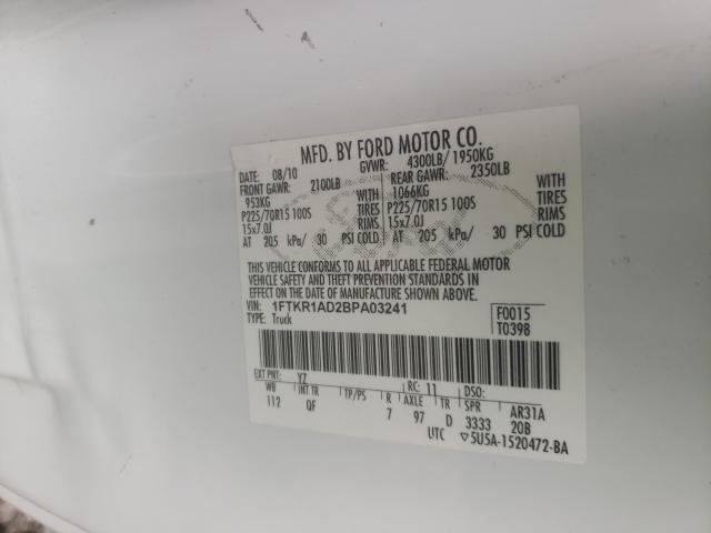 2011 FORD RANGER 1FTKR1AD2BPA03241