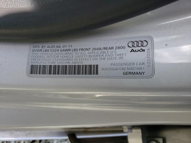 2012 AUDI A7 PRESTIG WAUSGAFC6CN001041