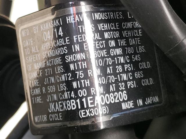 2014 KAWASAKI EX300 B JKAEX8B11EA008206