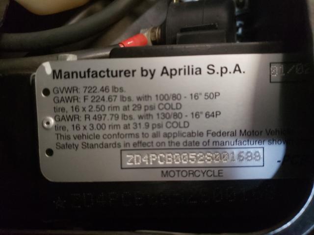 2002 APRILIA SCARABEO 1 ZD4PCB0052S001688