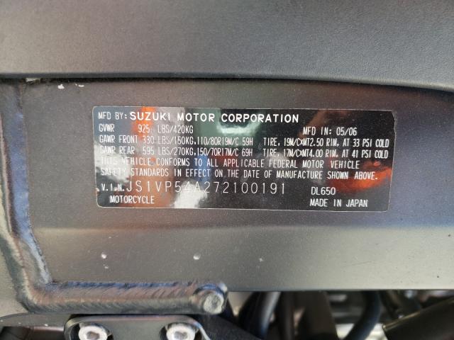 2007 SUZUKI DL650 JS1VP54A272100191