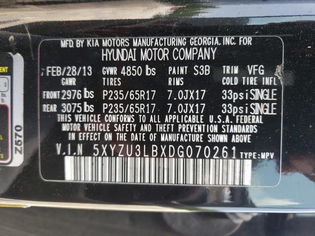 2013 HYUNDAI SANTA FE S 5XYZU3LBXDG070261