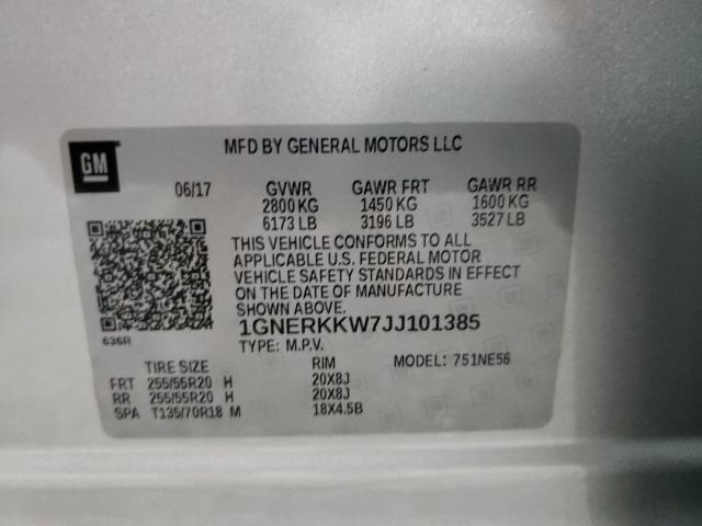 2018 CHEVROLET TRAVERSE P 1GNERKKW7JJ101385