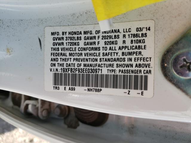 2014 HONDA CIVIC EXL 19XFB2F93EE030971