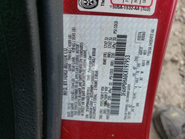 2012 FORD FUSION SE 3FAHP0HA0CR197953