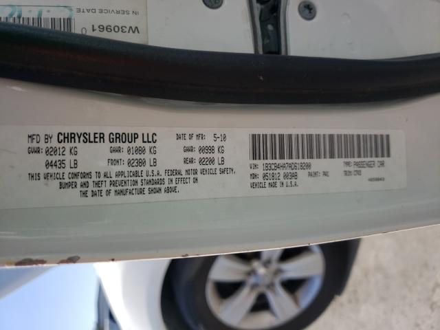 2010 DODGE CALIBER SX 1B3CB4HA7AD618200