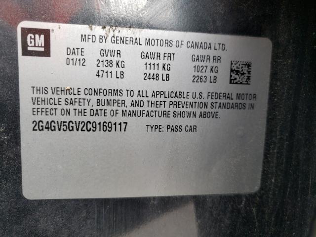 2012 BUICK REGAL GS 2G4GV5GV2C9169117