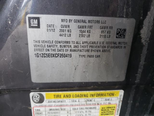 2012 CHEVROLET MALIBU 1LT 1G1ZC5E0XCF260419