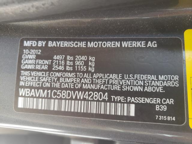 2013 BMW X1 SDRIVE2 WBAVM1C58DVW42804