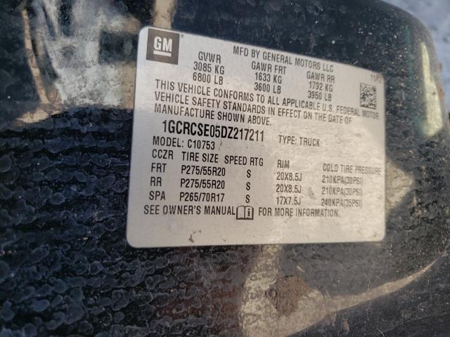 2013 CHEVROLET SILVERADO 1GCRCSE05DZ217211