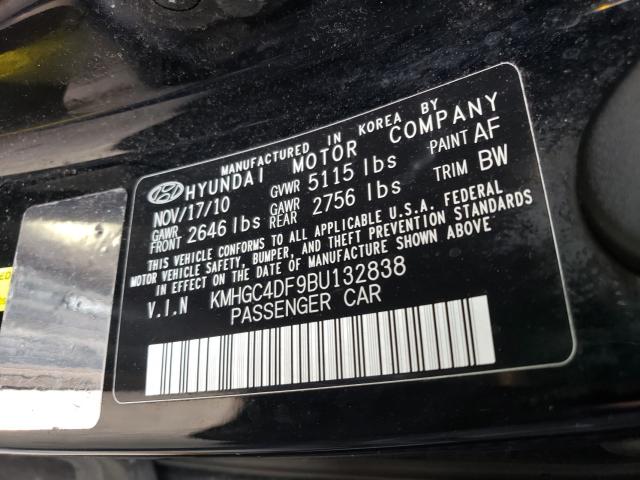 2011 HYUNDAI GENESIS 4. KMHGC4DF9BU132838