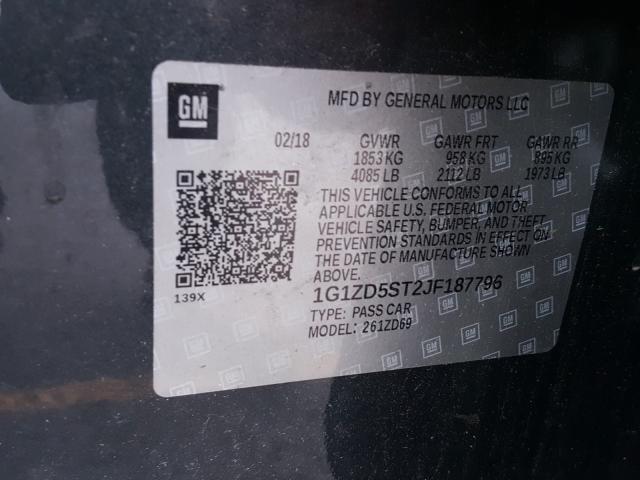 2018 CHEVROLET MALIBU LT 1G1ZD5ST2JF187796