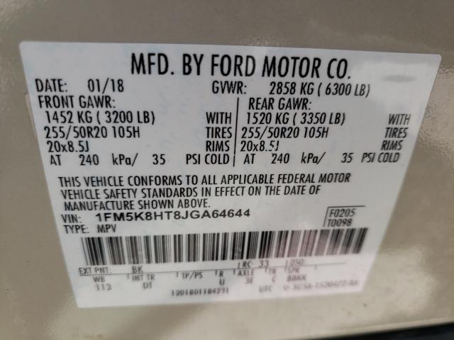 2018 FORD EXPLORER P 1FM5K8HT8JGA64644