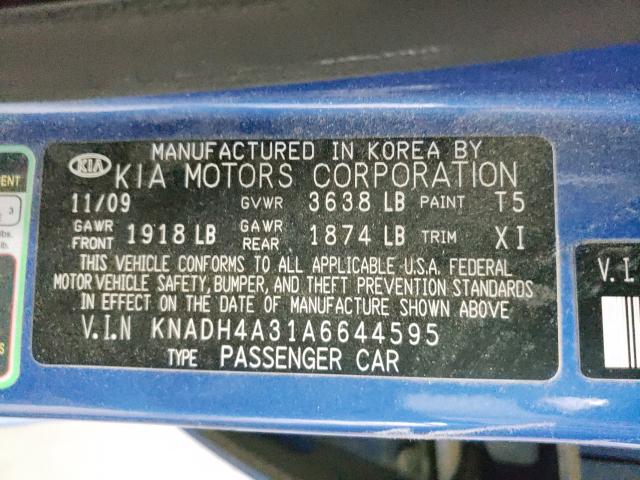 2010 KIA RIO LX KNADH4A31A6644595