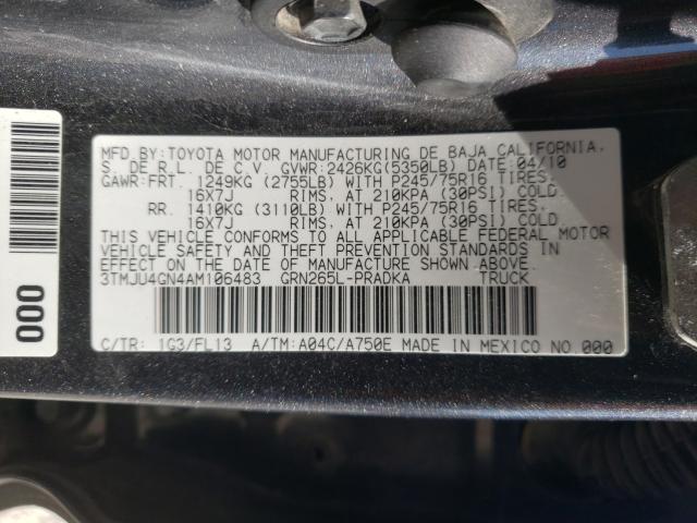 2010 TOYOTA TACOMA DOU 3TMJU4GN4AM106483