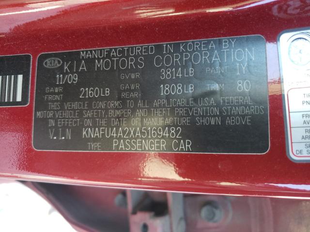 2010 KIA FORTE EX KNAFU4A2XA5169482