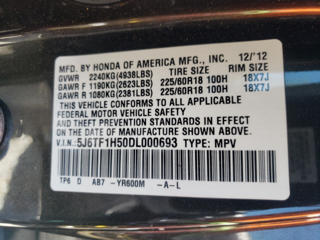 2013 HONDA CROSSTOUR 5J6TF1H50DL000693