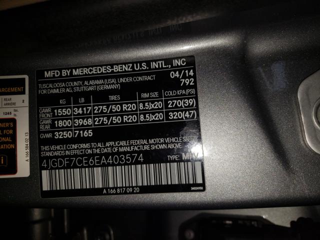 2014 MERCEDES-BENZ GL 450 4MA 4JGDF7CE6EA403574