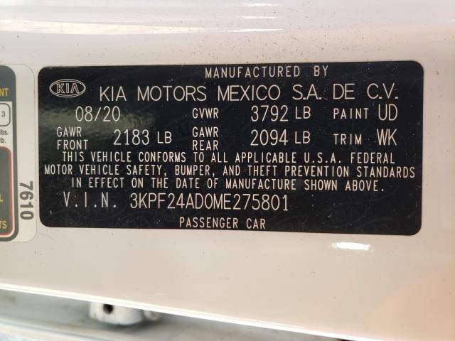 2021 KIA FORTE FE 3KPF24AD0ME275801