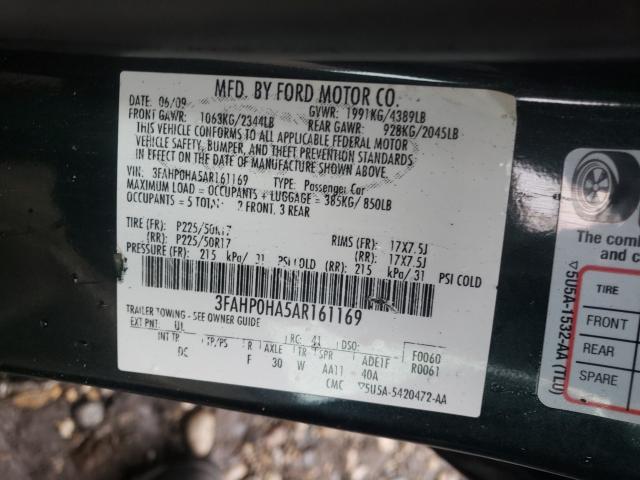 2010 FORD FUSION SE 3FAHP0HA5AR161169