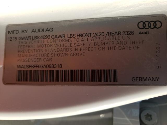 2016 AUDI A3 E-TRON WAUSPBFF6GA098318