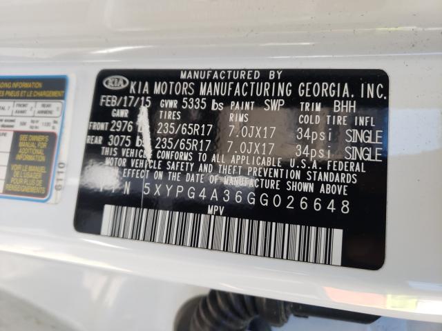 2016 KIA SORENTO LX 5XYPG4A36GG026648