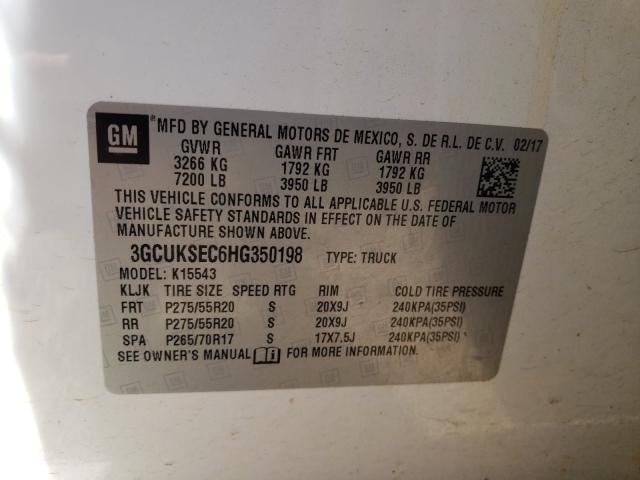 2017 CHEVROLET SILVRK1500 3GCUKSEC6HG350198