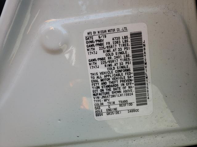 2020 NISSAN ROGUE S JN8AT2MV1LW115824