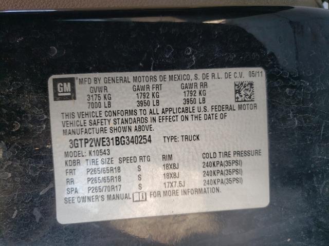 2011 GMC SIERRA K15 3GTP2WE31BG340254