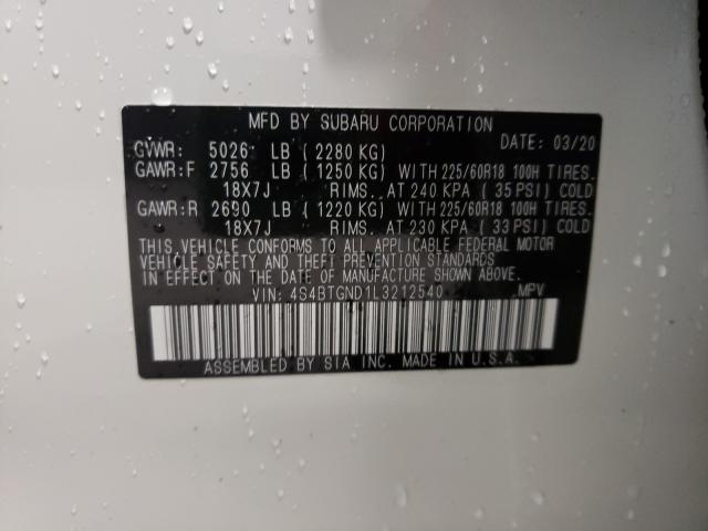 2020 SUBARU OUTBACK LI 4S4BTGND1L3212540
