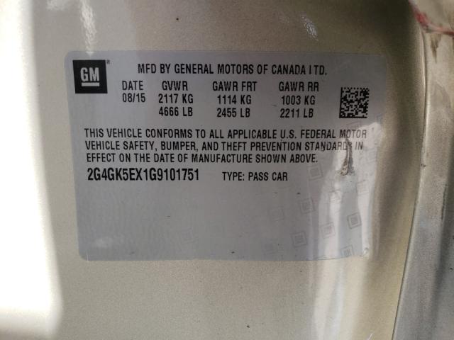 2016 BUICK REGAL 2G4GK5EX1G9101751