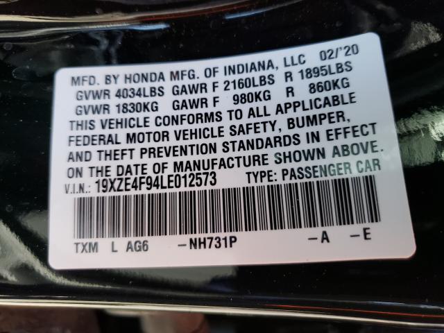 2020 HONDA INSIGHT TO 19XZE4F94LE012573