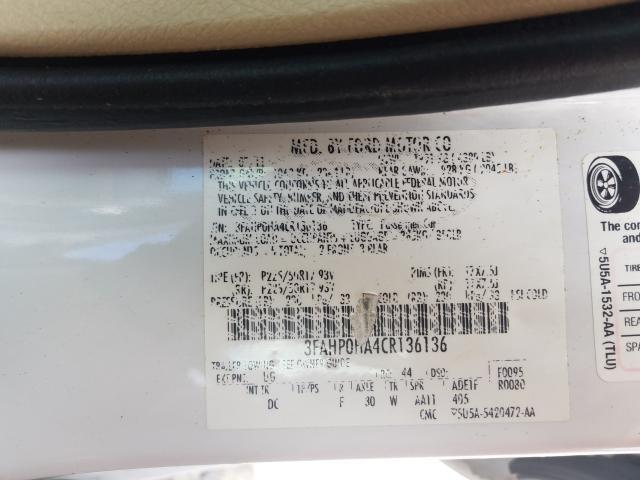 2012 FORD FUSION SE 3FAHP0HA4CR136136