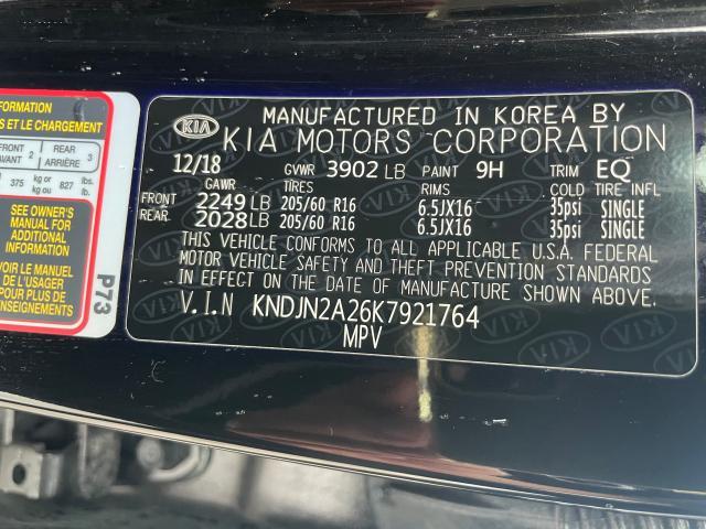2019 KIA SOUL KNDJN2A26K7921764