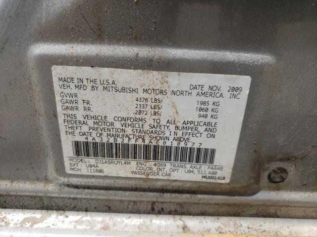 2010 MITSUBISHI GALANT FE 4A32B2FF4AE010977