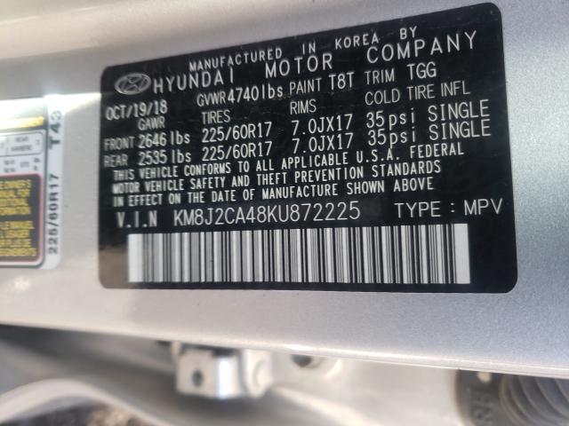 VIN 4S4BSANC4F3346325 2019 HYUNDAI TUCSON SE no.10