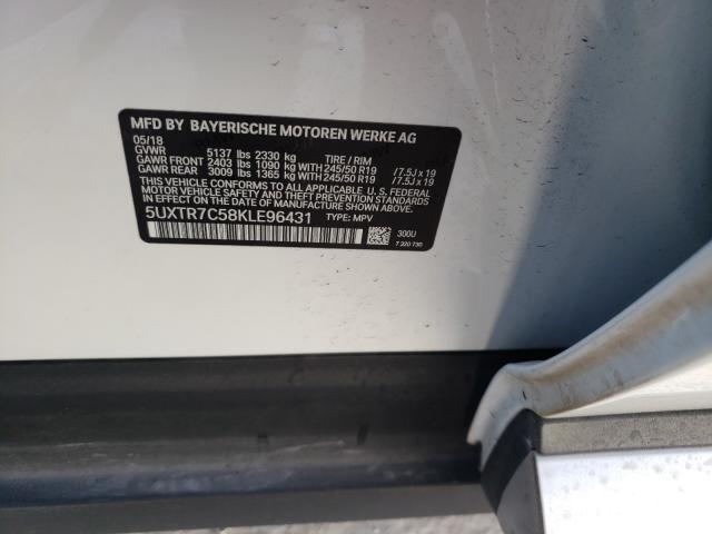 2019 BMW X3 SDRIVE3 5UXTR7C58KLE96431