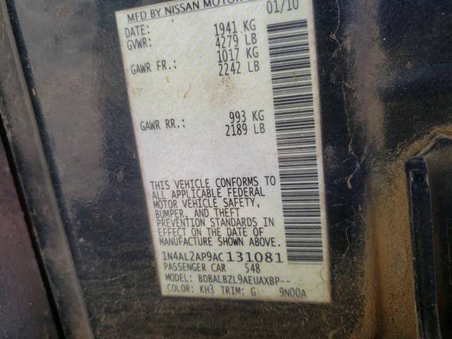 2010 NISSAN ALTIMA BAS 1N4AL2AP9AC131081