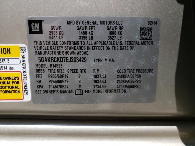 2014 BUICK ENCLAVE 5GAKRCKD7EJ293429