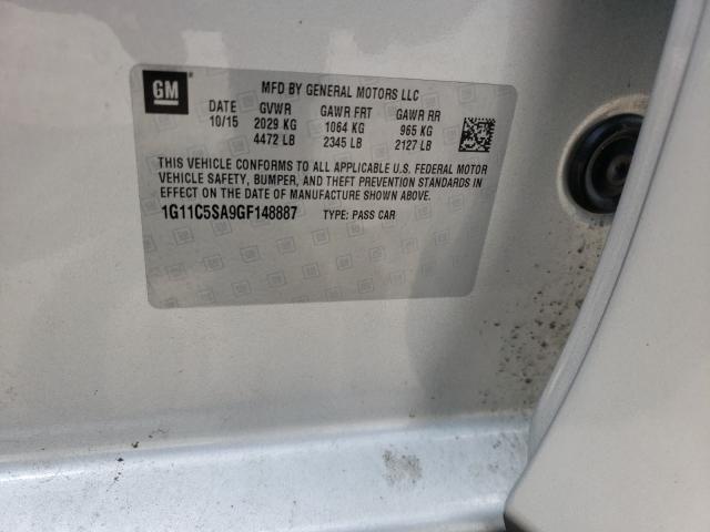 2016 CHEVROLET MALIBU 1G11C5SA9GF148887