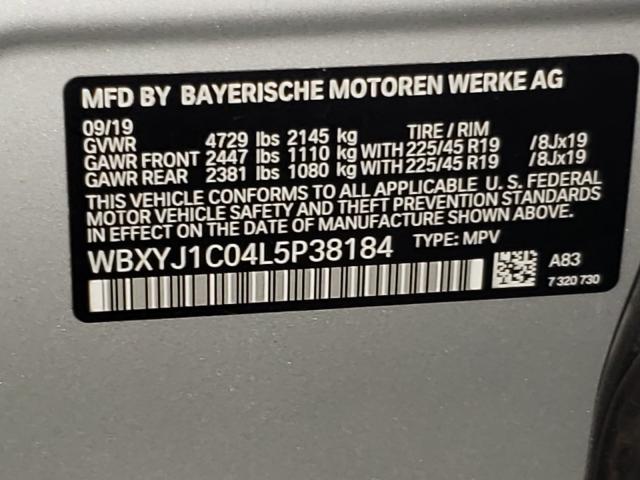 VIN WBXYJ1C04L5P38184 2020 BMW X2, Xdrive28I no.10