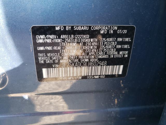 2020 SUBARU FORESTER JF2SKADC9LH602948