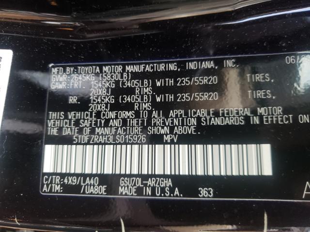 2020 TOYOTA HIGHLANDER 5TDFZRAH3LS015926